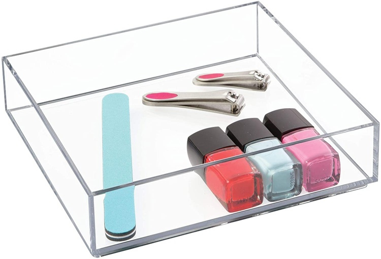 Förvaringsbricka, Stapelbar, Fyrkantig, CLARITY ORGANISER SQUARE, 20,3 x 20,3 x H 5 cm, Klar i gruppen Förvaring / Förvaringslådor / Småförvaring hos SmartaSaker.se (40700)