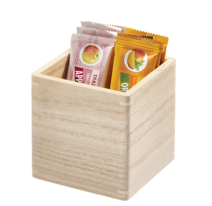 Förvaringsburk, fyrkantig, THE HOME EDIT COLLECTION ECO WOOD BIN, 11,4 x 11,4 x H 12 cm, Natur i gruppen Förvaring / Köksförvaring / Förvaringslådor och burkar hos SmartaSaker.se (40716)