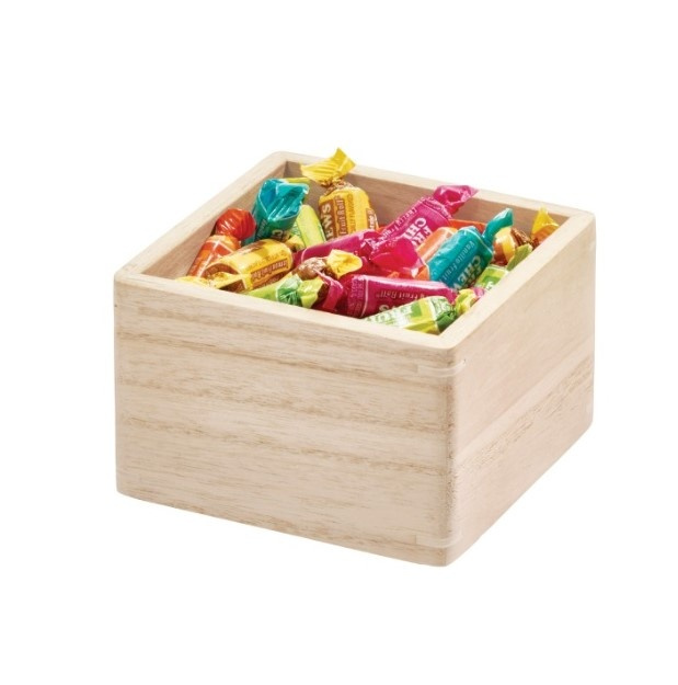 Förvaringsburk, fyrkantig, THE HOME EDIT COLLECTION ECO WOOD SMALL BIN, 11,4 x 11,4 x H 7,6 cm, Natur i gruppen Förvaring / Köksförvaring / Förvaringslådor och burkar hos SmartaSaker.se (40717)