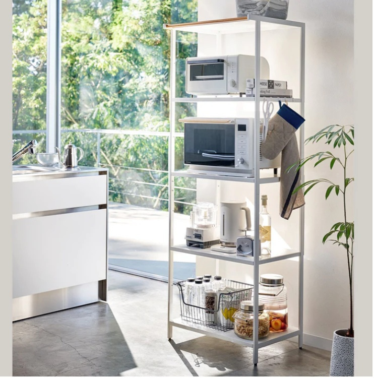 Förvaringshylla i metall, TOWER 5-TIERED RACK, 60 x 46,5 x H 170 cm, Yamazaki, Vit i gruppen Förvaring / Hallförvaring hos SmartaSaker.se (40731)