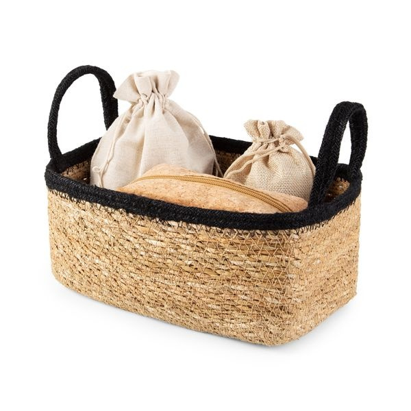 Förvaringskorg av Sjögräs och Jute, SMALL PANIER DE RANGEMENT, 24 x 15 x H 12 cm, Natur / Svart i gruppen Förvaring / Garderobsförvaring hos SmartaSaker.se (40736)