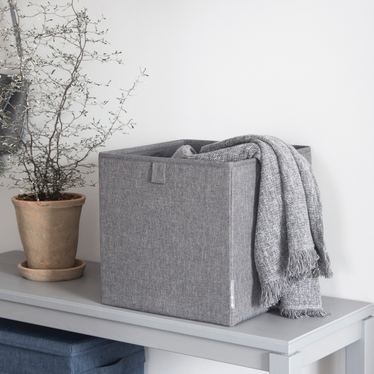 Förvaringskorg i tyg, BIGSO CUBE, 31,5 x H 31,5 cm, Grå i gruppen Förvaring / Förvaringslådor / BigSo förvaringslådor hos SmartaSaker.se (40739)