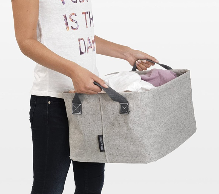 Förvaringskorg i tyg, Hopfällbar, BRABANTIA, 37 x 44 x H 26 cm, Beige-Grå i gruppen Förvaring / Garderobsförvaring / Sorteringslådor hos SmartaSaker.se (40748)