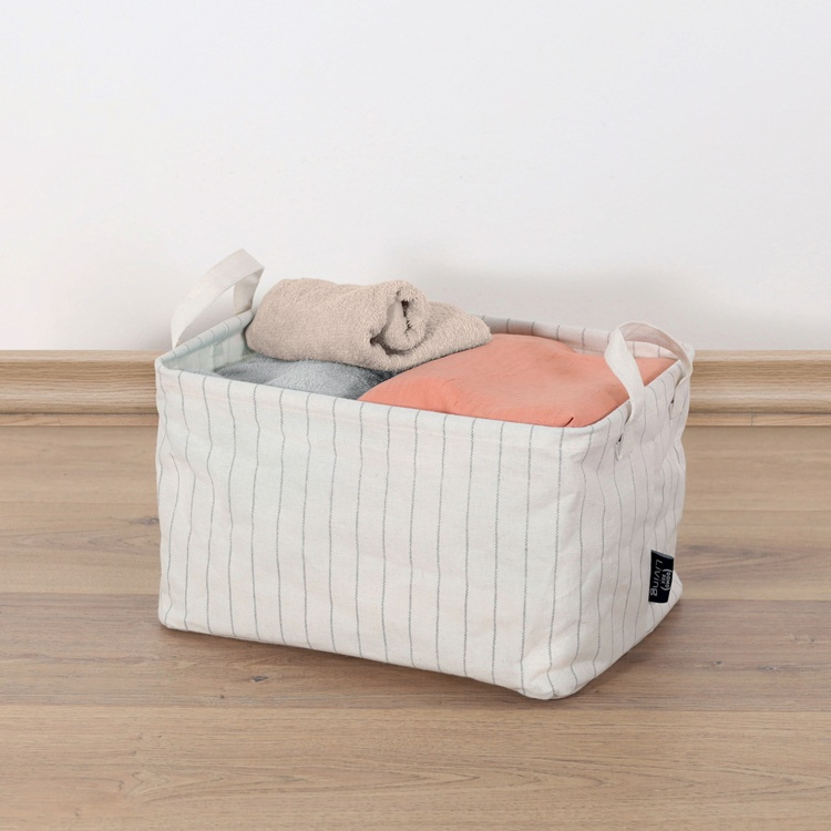 Förvaringskorg i tyg, TIVOLI COLLECTION, 32 x 23 x H 19 cm, Off White i gruppen Förvaring / Barnrumsförvaring hos SmartaSaker.se (40749)