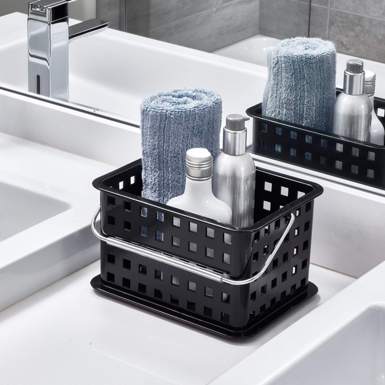 Förvaringskorg, stapelbar, SPA BASKET, 17 x 22 x h 13 cm, Svart i gruppen Förvaring / Förvaringslådor hos SmartaSaker.se (40779)