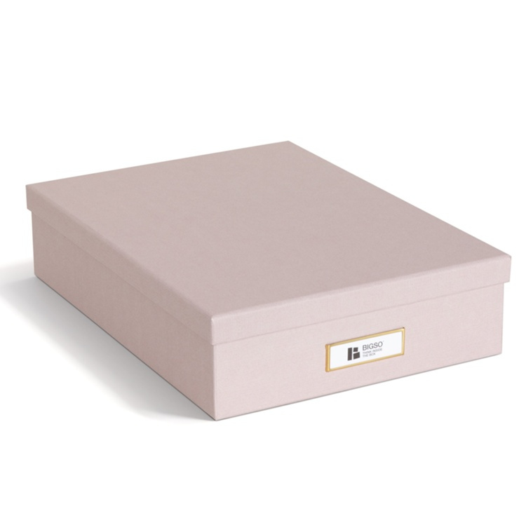 Förvaringslåda A4+, BIGSO OSKAR RESTORE, 35 x 26 x H 8,5 cm, Rose i gruppen Förvaring / Förvaringslådor / BigSo förvaringslådor hos SmartaSaker.se (40784)