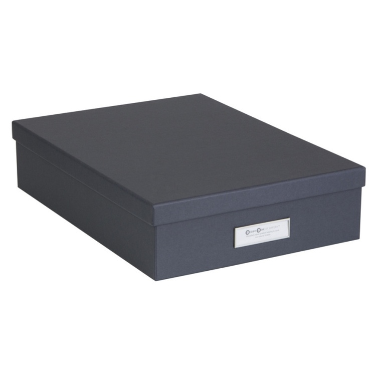 Förvaringslåda A4+, BIGSO OSKAR, 35 x 26 x H 8,5 cm, Mörkgrå i gruppen Förvaring / Förvaringslådor / BigSo förvaringslådor hos SmartaSaker.se (40788)