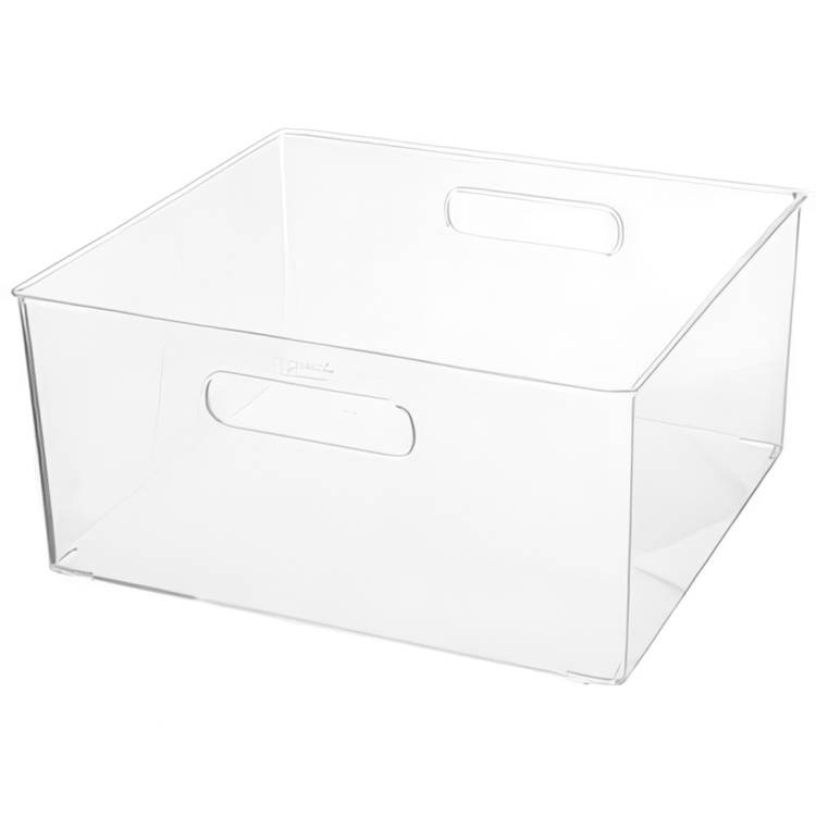 Förvaringslåda i klarplast, SELENA LARGE STORAGE BASKET, 31 x 31x H 15 cm, Klar i gruppen Förvaring / Förvaringslådor hos SmartaSaker.se (40801)