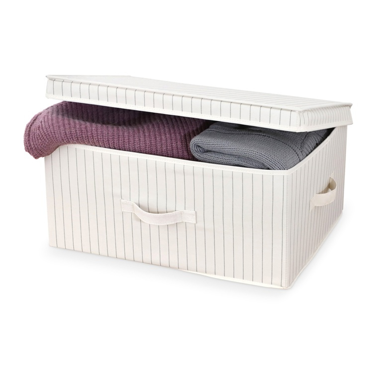 Förvaringslåda i tyg, Rektangulär, TIVOLI COLLECTION, 50 x 38 x H 24 cm, Off White i gruppen Förvaring / Förvaringslådor hos SmartaSaker.se (40808)