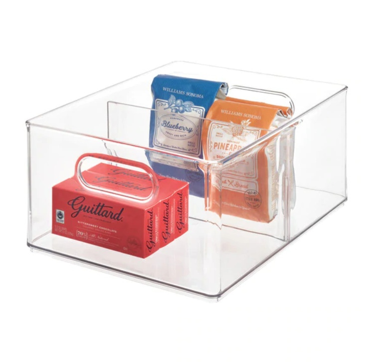 Förvaringslåda med avdelare, THE HOME EDIT ALL PURPOSE BIN, 25x 34 x H15 cm, Transparent i gruppen Förvaring / Köksförvaring / Kylskåpsförvaring hos SmartaSaker.se (40811)