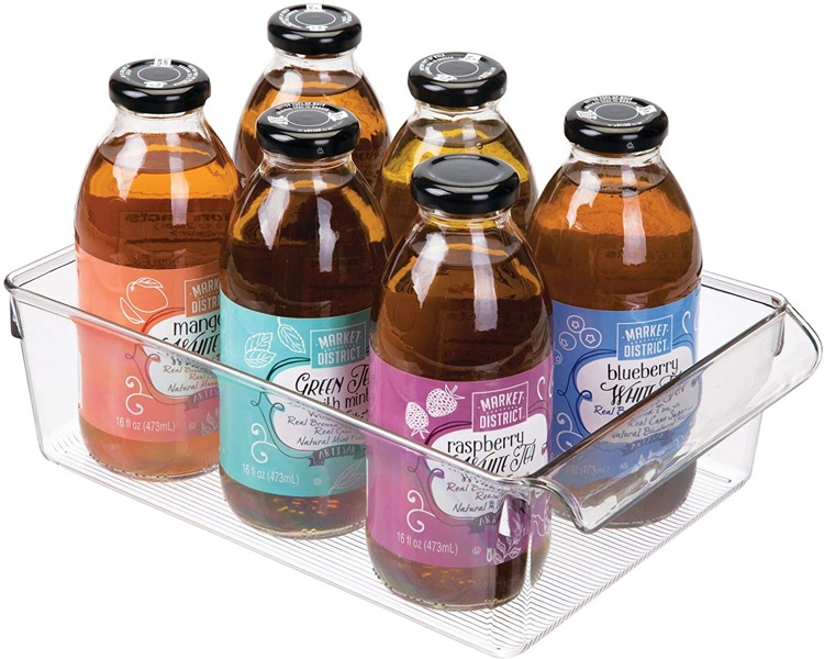 Förvaringslåda med handtag, PULLZ LARGE ORGANISER, 29,2 x 20,3 x H 9 cm, Transparent i gruppen Förvaring / Köksförvaring / Kylskåpsförvaring hos SmartaSaker.se (40821)