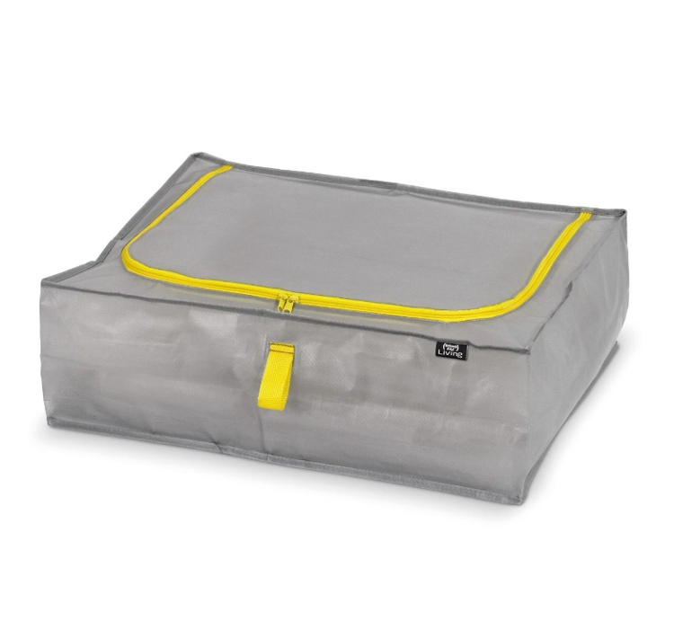 Förvaringslåda, Extra Stark, 45 L TAURUS SUPER TOUGH SMALL, 55 x 45 x H 18 cm, Silvergrå / Gul i gruppen Förvaring / Förvaringslådor hos SmartaSaker.se (40831)