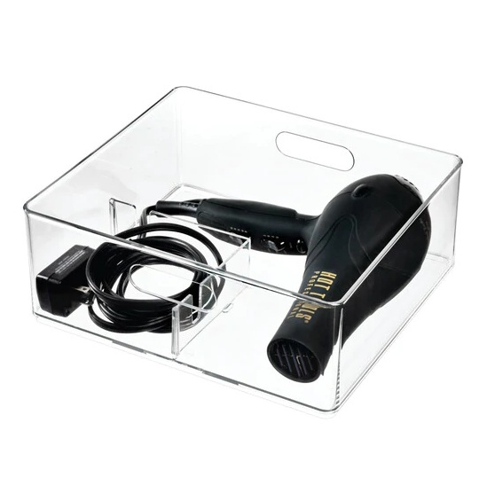Förvaringslåda, Stapelbar, THE HOME EDIT HAIR DRYER BIN, 28,4 x 25,4 x H10,8 cm, Klar i gruppen Förvaring / Förvaringslådor hos SmartaSaker.se (40835)