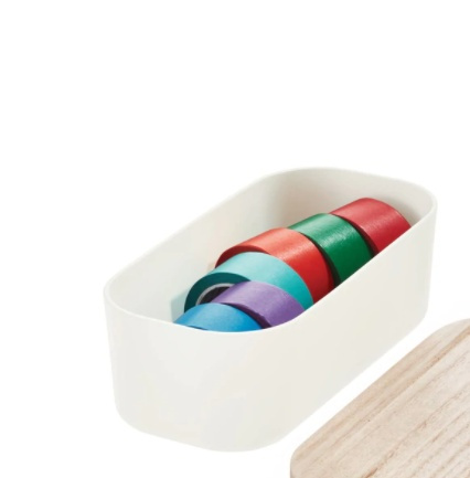 Förvaringsskål, ECO MEDIUM COMPACT BIN, 9 x 18,5 x H 6,4 cm, Offwhite i gruppen Förvaring / Köksförvaring / Förvaringslådor och burkar hos SmartaSaker.se (40867)