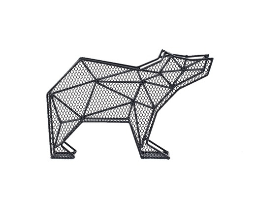 Förvaringsställ i metall, stående eller vägghängd, BEAR, 25 x 7,7 x H 15,6 cm, Svart i gruppen Förvaring / Hallförvaring / Krokar och hängare hos SmartaSaker.se (40870)