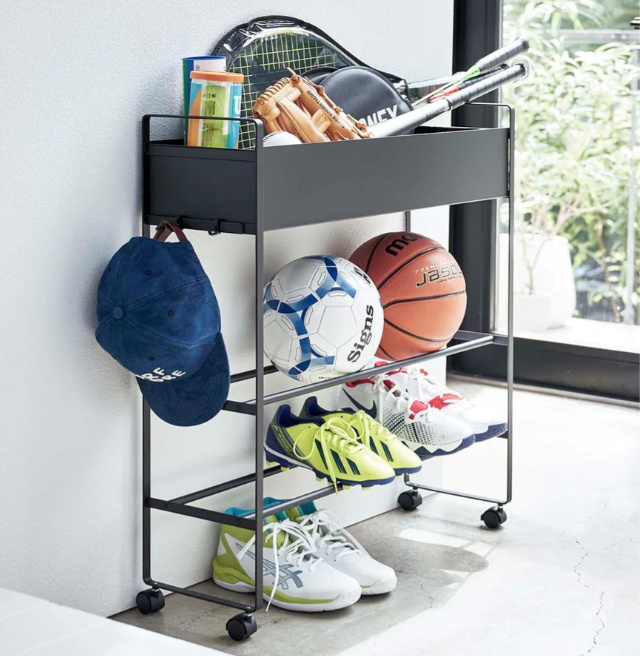 Förvaringsvagn / Skoställ på hjul, ENTRYWAY TROLLEY, 75,5 x 22 x H 74,5 cm, Yamazaki i gruppen Förvaring / Hallförvaring / Skohyllor hos SmartaSaker.se (40882)
