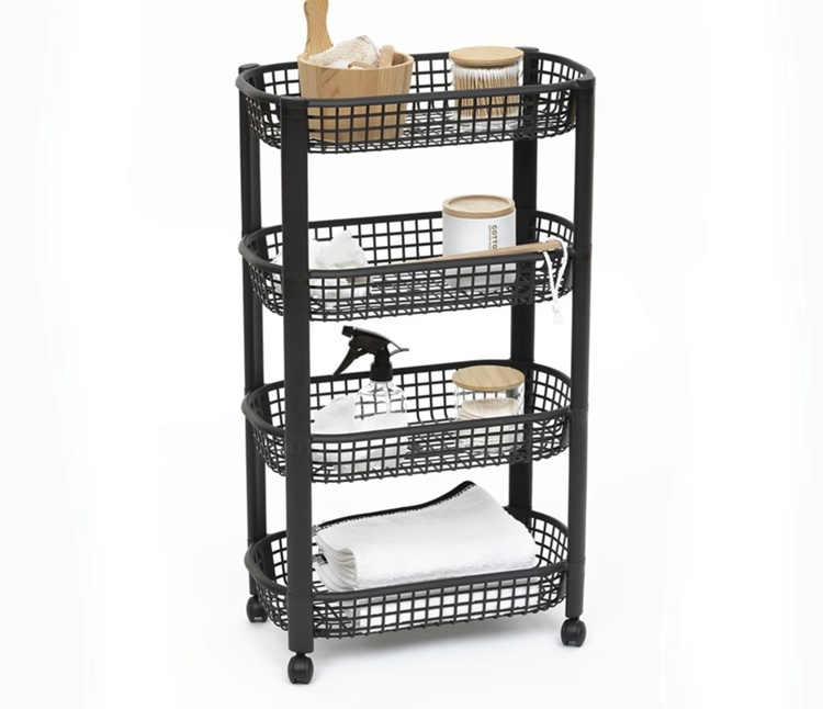 Förvaringsvagn, 4 TIERS BASKETS TROLLEY, 46,5 x 25,5 x H 79 cm i gruppen Förvaring / Badrumsförvaring hos SmartaSaker.se (40886)