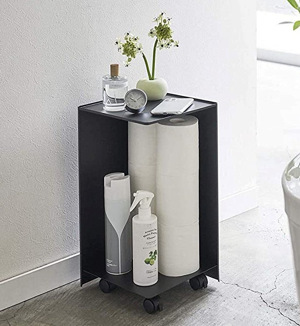 Förvaringsvagn, Fyrkantig, TOWER ROLLING ORGANISER, 24 x 24 x H 44 cm, Svart i gruppen Förvaring / Köksförvaring hos SmartaSaker.se (40888)