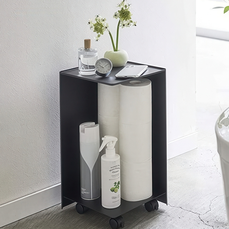 Förvaringsvagn, Fyrkantig, TOWER ROLLING ORGANISER, 24 x 24 x H 44 cm, Svart i gruppen Förvaring / Köksförvaring hos SmartaSaker.se (40888)