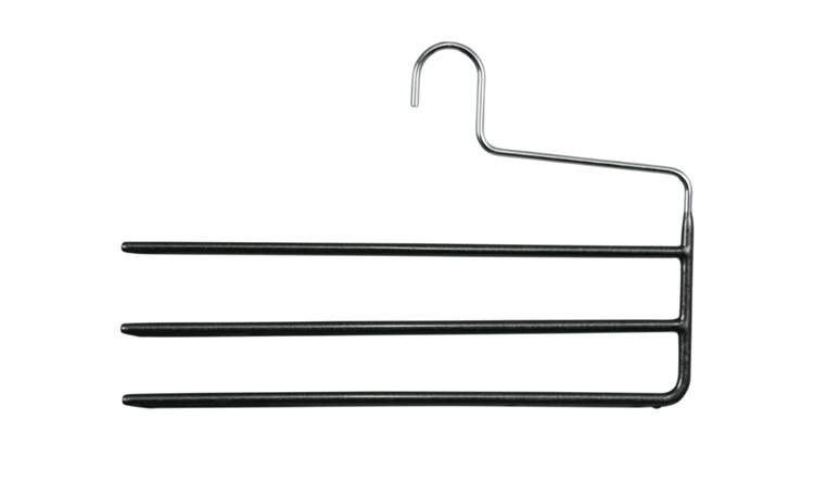 Galge för 3 par Byxor, Anti-Slip, MAWA CLASSIC HOSENBÃœGEL DREI STEGE, 35 cm, Svart / Silver i gruppen Förvaring / Garderobsförvaring / Galgar och hängare hos SmartaSaker.se (40923)