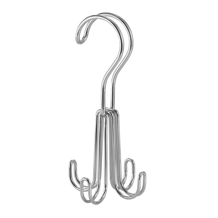 Galge för halsband & skärp, QUAD HOOK, Silver i gruppen Förvaring / Garderobsförvaring / Galgar och hängare hos SmartaSaker.se (40939)