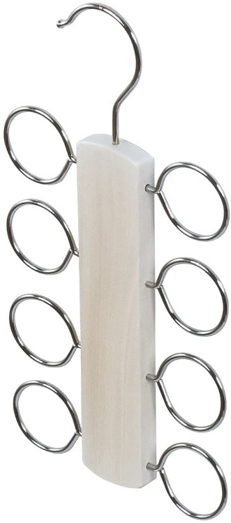 Galge för sjalar / slipsar, LIVING, 13,5 x H 25,5cm , Vit / Metall i gruppen Förvaring / Garderobsförvaring / Galgar och hängare hos SmartaSaker.se (40947)