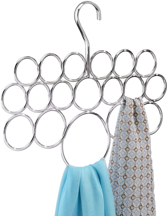 Galge i metall, för sjalar och scarfs, 18 SMALL LOOPS, Silver i gruppen Förvaring / Garderobsförvaring / Galgar och hängare hos SmartaSaker.se (40967)