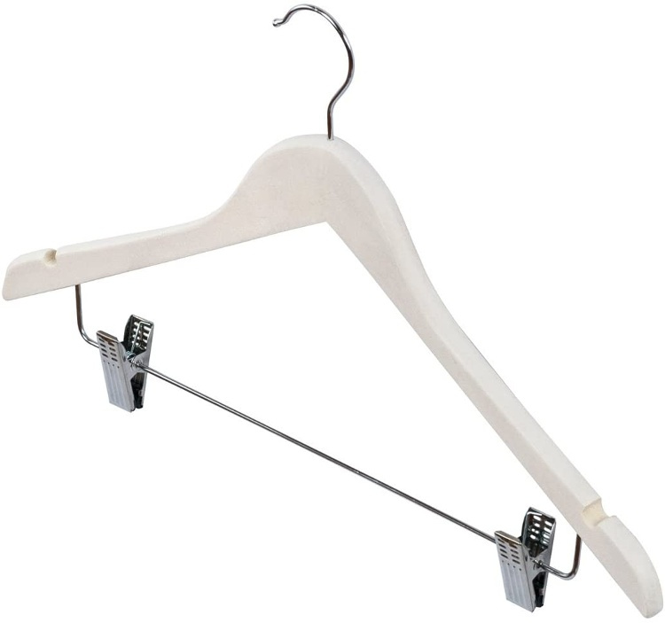 Galge i trä med klämmor, LIVING, 45 cm, White wash / Metall i gruppen Förvaring / Garderobsförvaring / Galgar och hängare hos SmartaSaker.se (40972)