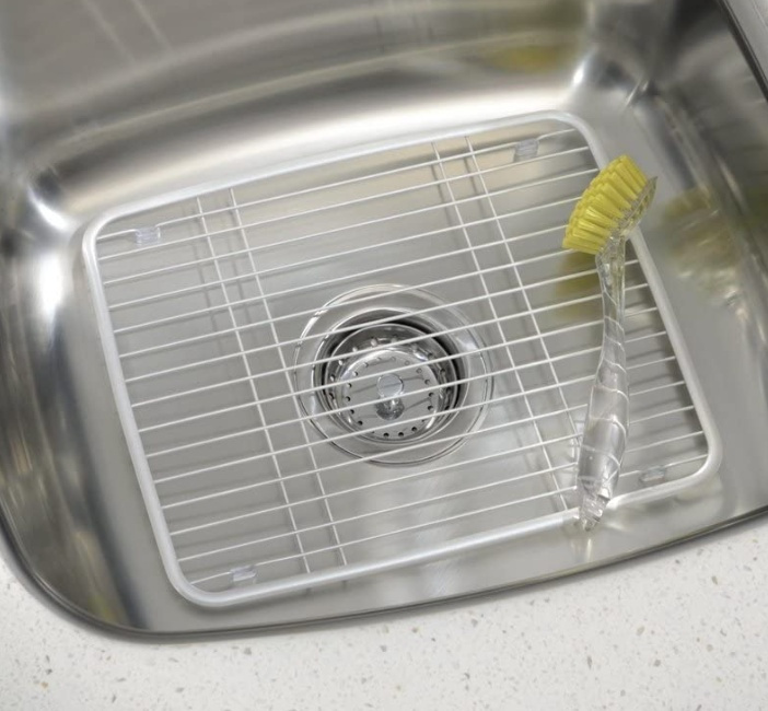 Galler för diskhon / diskbänken, SINK PROTECTOR GRID, 26 x 33 cm, Silvervit i gruppen Förvaring / Köksförvaring / Diskställ och diskbänk hos SmartaSaker.se (40984)