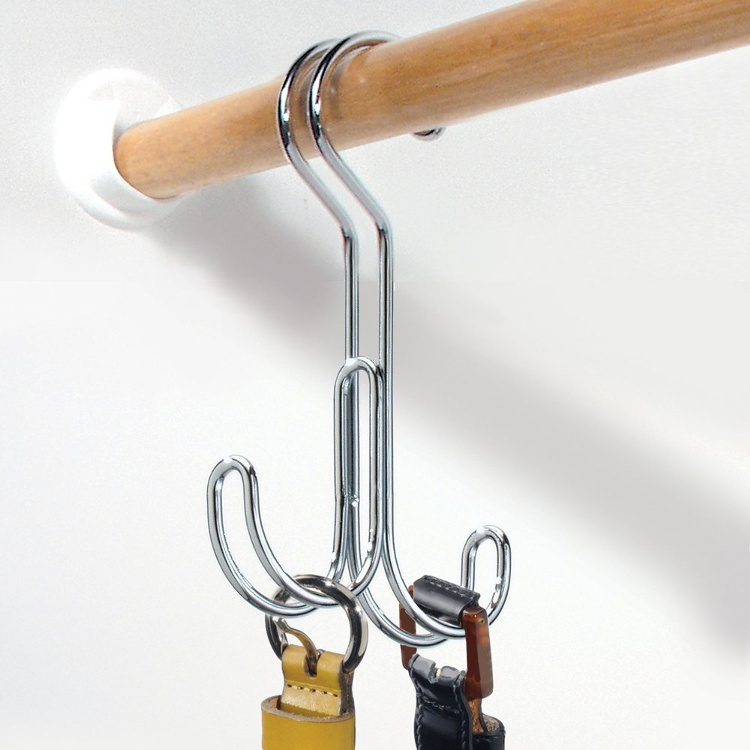 Garderobsstångs Krokar, 2 krokar, DOUBLE S-HOOK, Silver i gruppen Förvaring / Garderobsförvaring / Galgar och hängare hos SmartaSaker.se (40987)