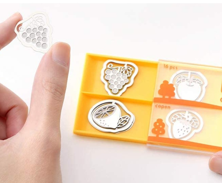 Gem i form av frukter E-CLIPS - FRUIT, 16 st, Midori, Silver i gruppen Förvaring / Kontorsmaterial hos SmartaSaker.se (40992)