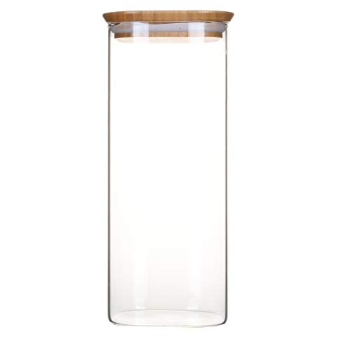 Glasburk för Spagetti, 2,2 L, PEBBLY SQUARE LARGE, Klar / Bambu i gruppen Förvaring / Köksförvaring / Förvaringslådor och burkar hos SmartaSaker.se (41008)