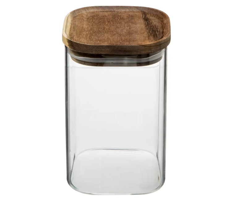 Glasburk för torrvaror, 1 L, HERMET ACACIA SMALL, Klar / Brun i gruppen Förvaring / Köksförvaring / Förvaringslådor och burkar hos SmartaSaker.se (41013)