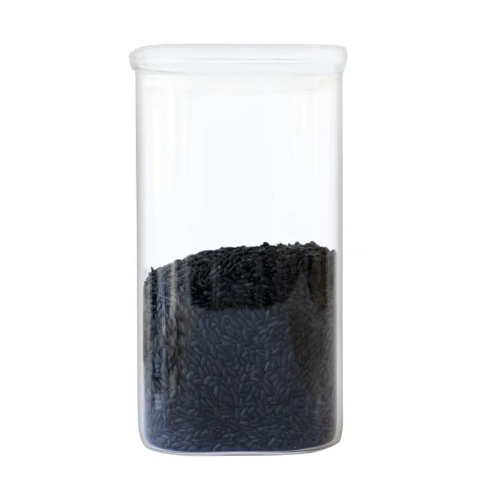Glasburk för torrvaror, 1,4 L, PEBBLY SQUARE CLEAR MEDIUM, Klar i gruppen Förvaring / Köksförvaring / Förvaringslådor och burkar hos SmartaSaker.se (41017)
