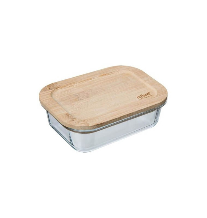 Glasmatlåda med Bambulock, 0,4 L, BOÎTE VERRE BAMBOU, 14,5 x 10,5 x H 5,5 cm, Klar / Natur i gruppen Förvaring / Köksförvaring / Matlådor / Glas hos SmartaSaker.se (41026)