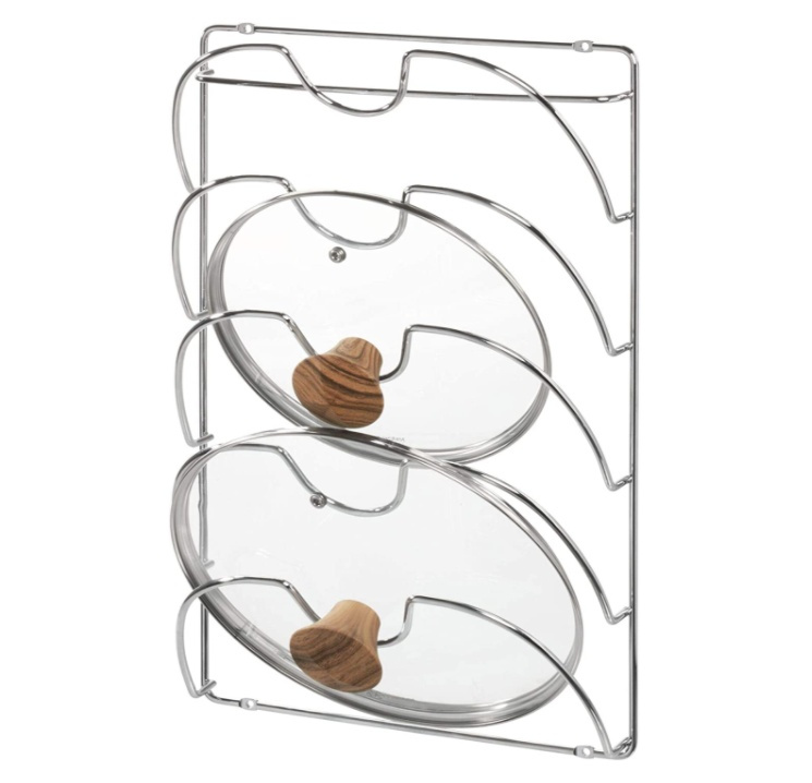 Grytlocksställning i metall, 5 fack, CLASSICO LID RACK, Silver i gruppen Förvaring / Köksförvaring / Organisera köksskåp hos SmartaSaker.se (41052)