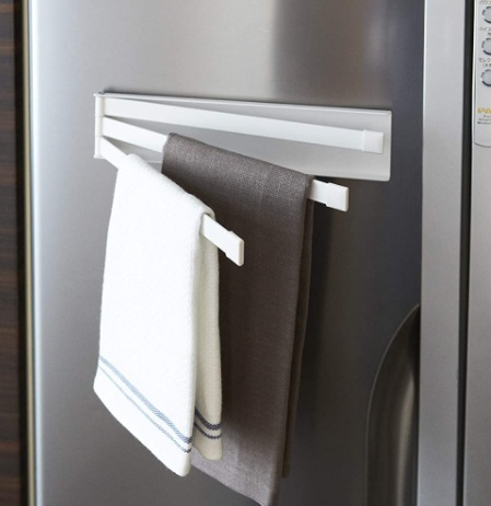 Handdukshållare i metall, Magnetisk, TOWER TEA-TOWEL HANGER, Yamazaki, Vit i gruppen Förvaring / Badrumsförvaring hos SmartaSaker.se (41059)