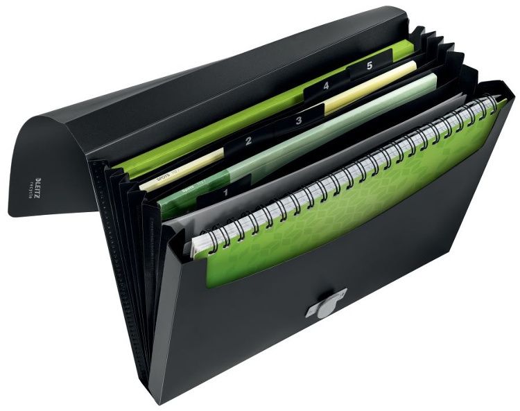 Hemarkiv / Projektmapp med 5 fack, LEITZ RECYCLE, A4, Svart i gruppen Förvaring / Kontorsmaterial hos SmartaSaker.se (41073)