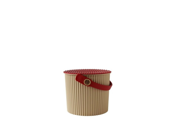 Hink / korg med lock, CAFE AU LAIT MINI OMNIOUTIL, 4 L, Beige / Röd i gruppen Förvaring / Förråd- och garageförvaring / Korgar och hinkar hos SmartaSaker.se (41094)