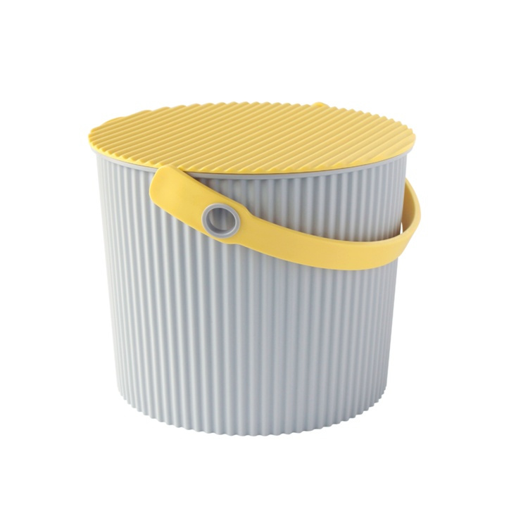 Hink / korg med lock, FRAICHAIR MEDIUM OMNIOUTIL, 10 L, Grå / gul i gruppen Förvaring / Förråd- och garageförvaring / Korgar och hinkar hos SmartaSaker.se (41102)