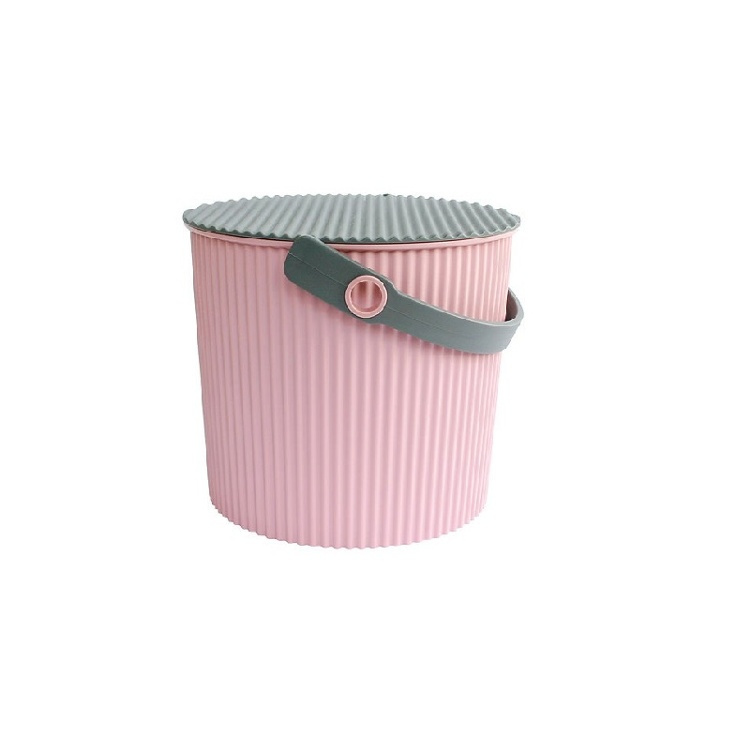 Hink / korg med lock, ROSE PINK MEDIUM OMNIOUTIL, 10 L, Rosa / grå i gruppen Förvaring / Förråd- och garageförvaring / Korgar och hinkar hos SmartaSaker.se (41137)