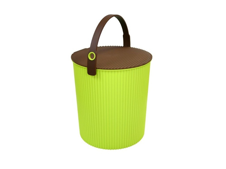 Hink / korg med lock, VIVID GREEN MEDIUM OMNIOUTIL, 10 L, Grön / Brun i gruppen Förvaring / Förråd- och garageförvaring / Korgar och hinkar hos SmartaSaker.se (41146)