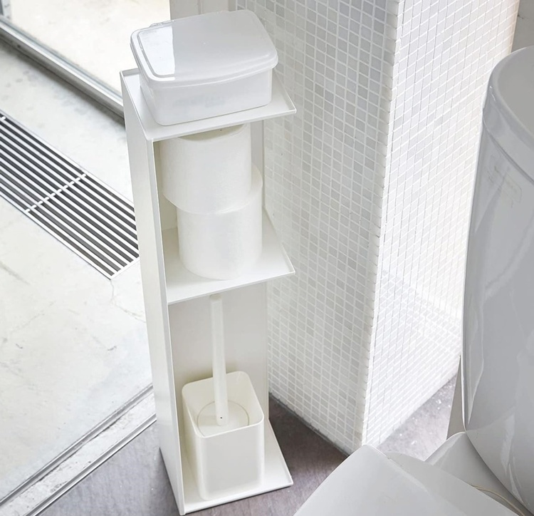 Hylla i metall för toapapper mm, TOWER SLIM TOILET RACK, 17 x 13 x H 70,5 cm, Vit i gruppen Förvaring / Badrumsförvaring hos SmartaSaker.se (41181)