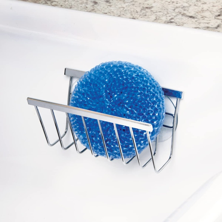 Hållare för Disksvamp / Tvål, med sugproppar, METAL SPONGE HOLDER, Silver i gruppen Förvaring / Köksförvaring / Diskställ och diskbänk hos SmartaSaker.se (41198)