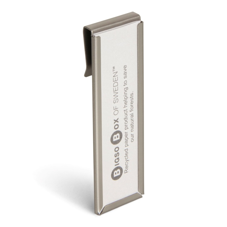 Hållare för etiketter i metall, 4 st, BIGSO VERTICAL LABEL HOLDER, 2,3 x H 6,8 cm, Soft gold i gruppen Förvaring / Magneter och självhäftande / Skyltar och etiketter hos SmartaSaker.se (41203)