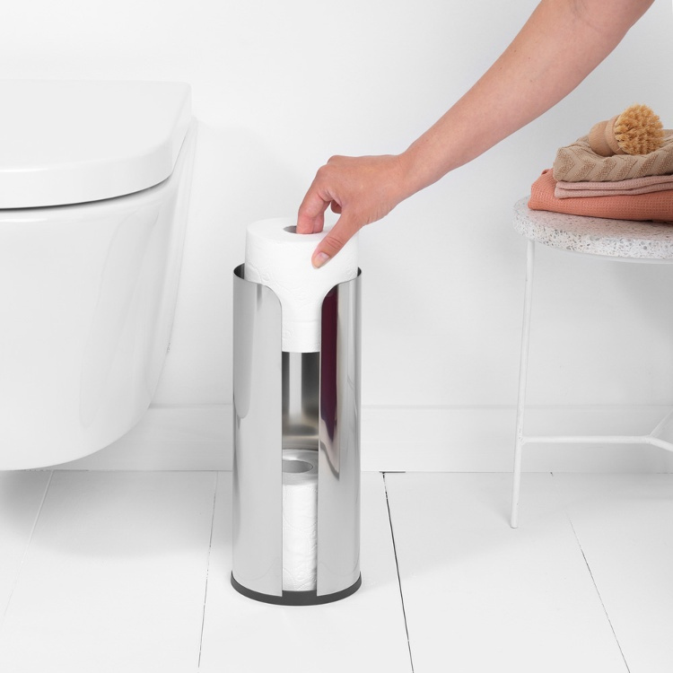 Hållare i metall för toalettpappersrullar, RENEW, Ø 13 x H 32 cm, Brabantia i gruppen Förvaring / Badrumsförvaring hos SmartaSaker.se (41228)