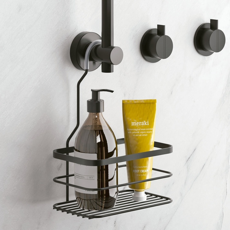 Hängande duschkorg i metall, ORIGIN LAVA, 20 x 12 x H 29 cm, Svart i gruppen Förvaring / Badrumsförvaring / Bad- och duschkorgar hos SmartaSaker.se (41256)