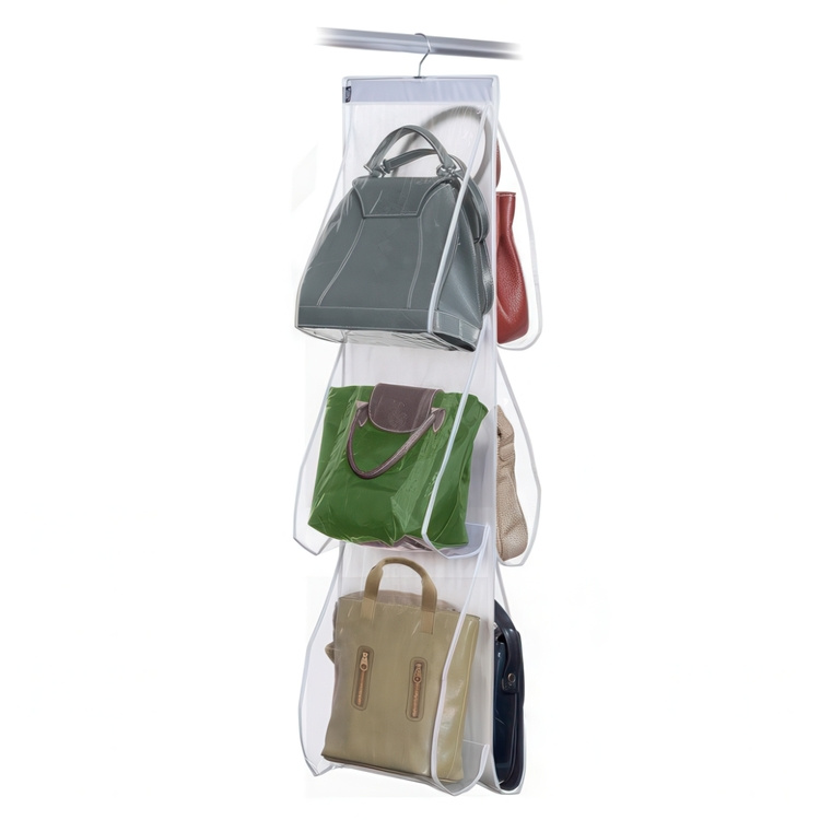 Hängande förvaring för väskor PORTA BORSE, 6 stora fack, 36 x H 120 cm, Klar i gruppen Förvaring / Garderobsförvaring / Väskförvaring hos SmartaSaker.se (41261)