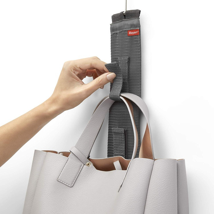 Hängande förvaring för väskor, PREMIUM COLGADOR DE BOLSOS, 7,5 x H 95 cm, Grå i gruppen Förvaring / Garderobsförvaring / Väskförvaring hos SmartaSaker.se (41267)