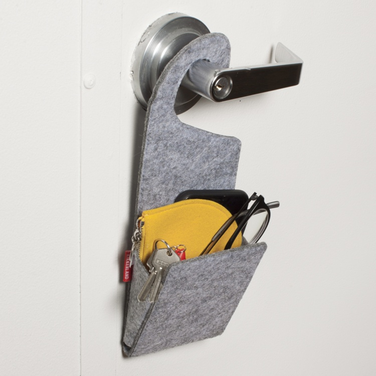 Hängande Förvaringsficka, DOOR KNOB POCKET, Kikkerland, Grå i gruppen Förvaring / Garderobsförvaring hos SmartaSaker.se (41270)